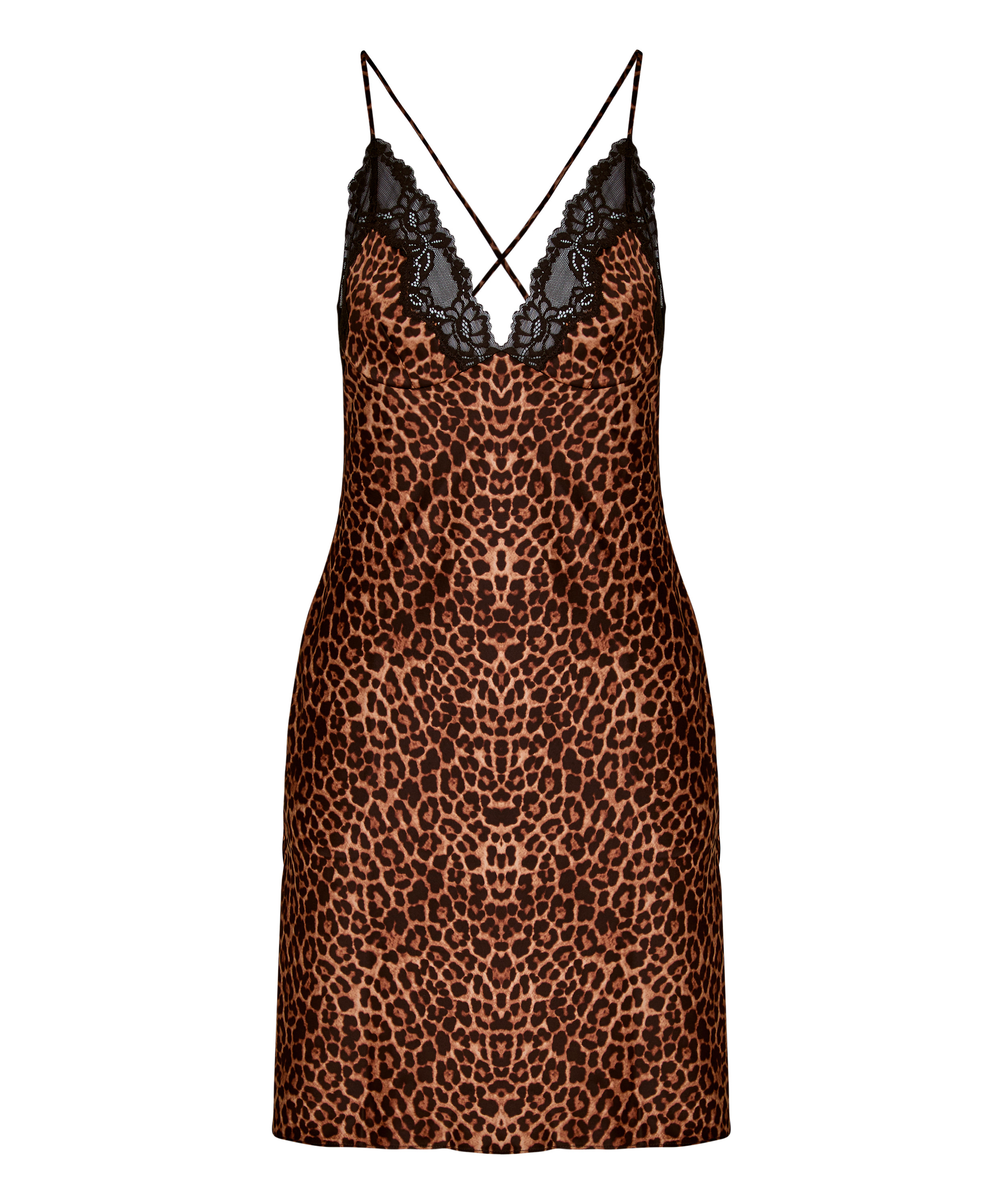 Koszula Nocna Leopard Gabrielle, Czarny, main