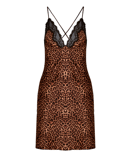 Koszula Nocna Leopard Gabrielle, Czarny