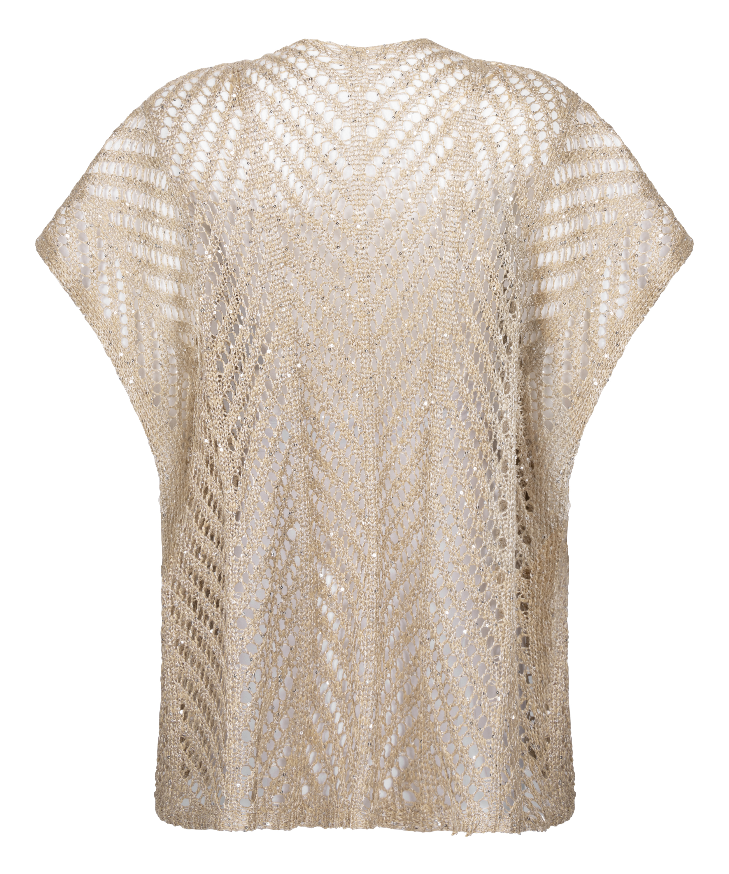 Kaftan plażowy z cekiniami, Beżowy, main