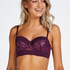 Macy padded strapless longline underwired bra, Fioletowy