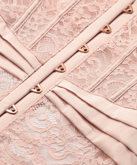 Usztywniony gorset z fiszbinami Amelia, R&oacute;żowy