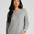 Top z tkaniny wafel Henley, Szary
