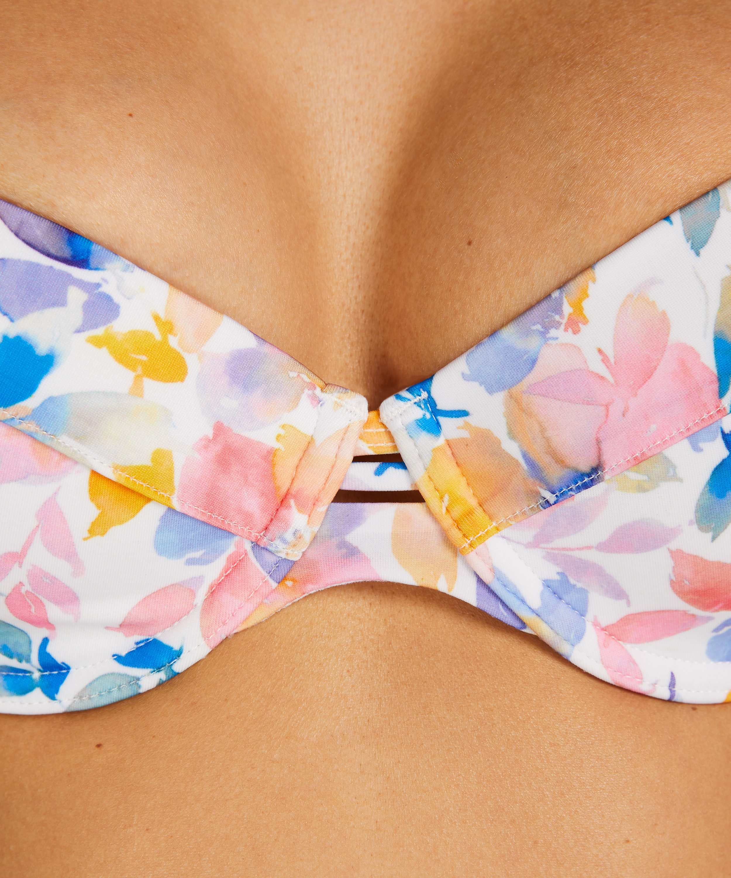 Usztywniany top bikini z fiszbinami Palma, Biały, main