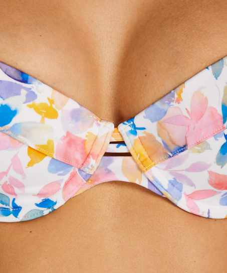 Usztywniany top bikini z fiszbinami Palma, Biały