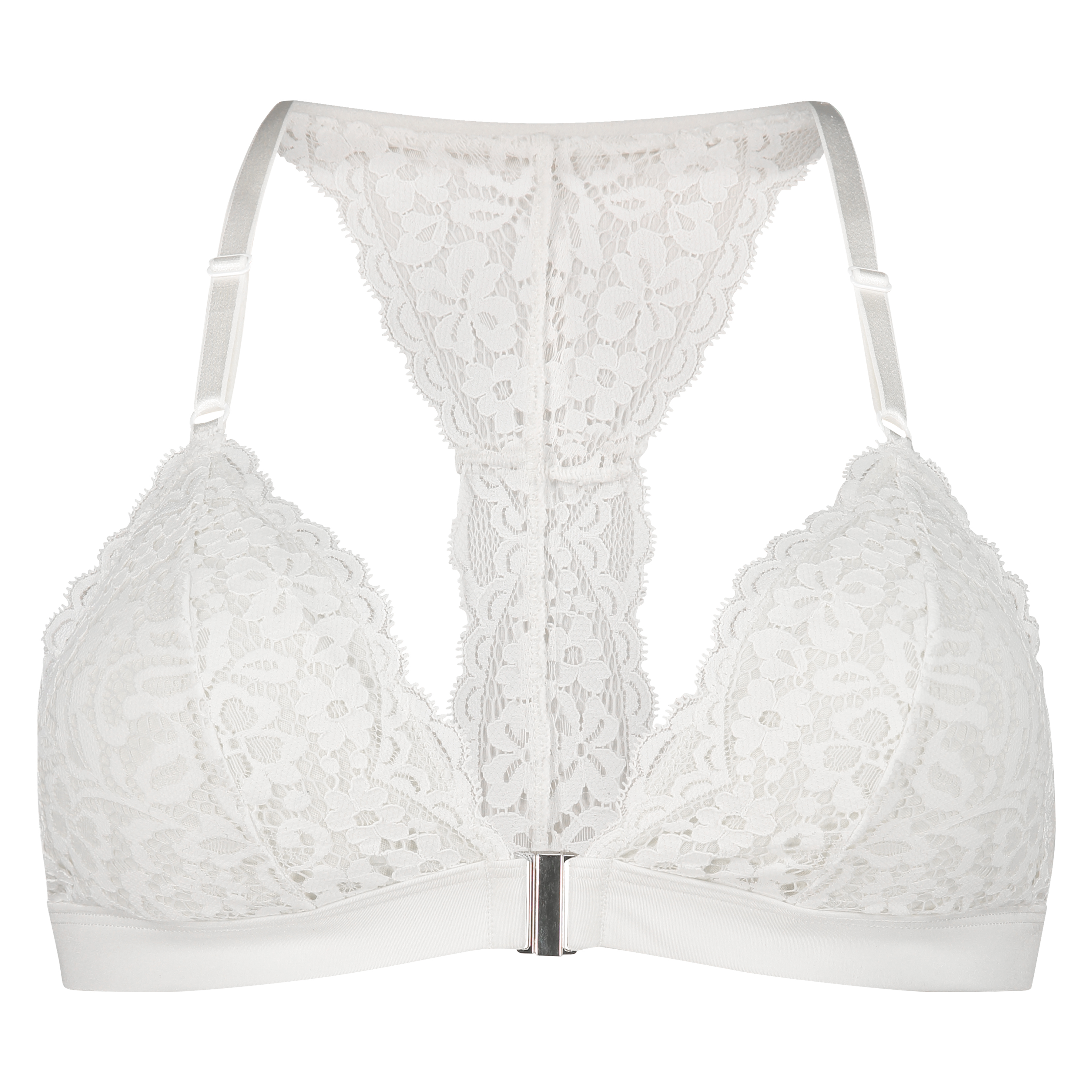 Marina Padded Triangle Bralette, Biały, main
