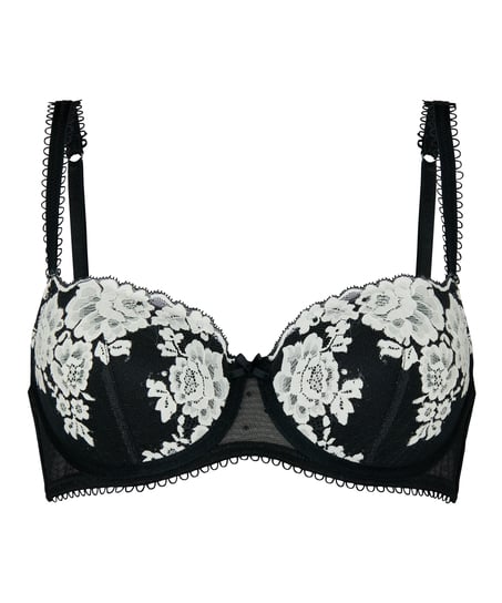 Biustonosz z Fiszbinami i Wyści&oacute;łką Lindi, Czarny