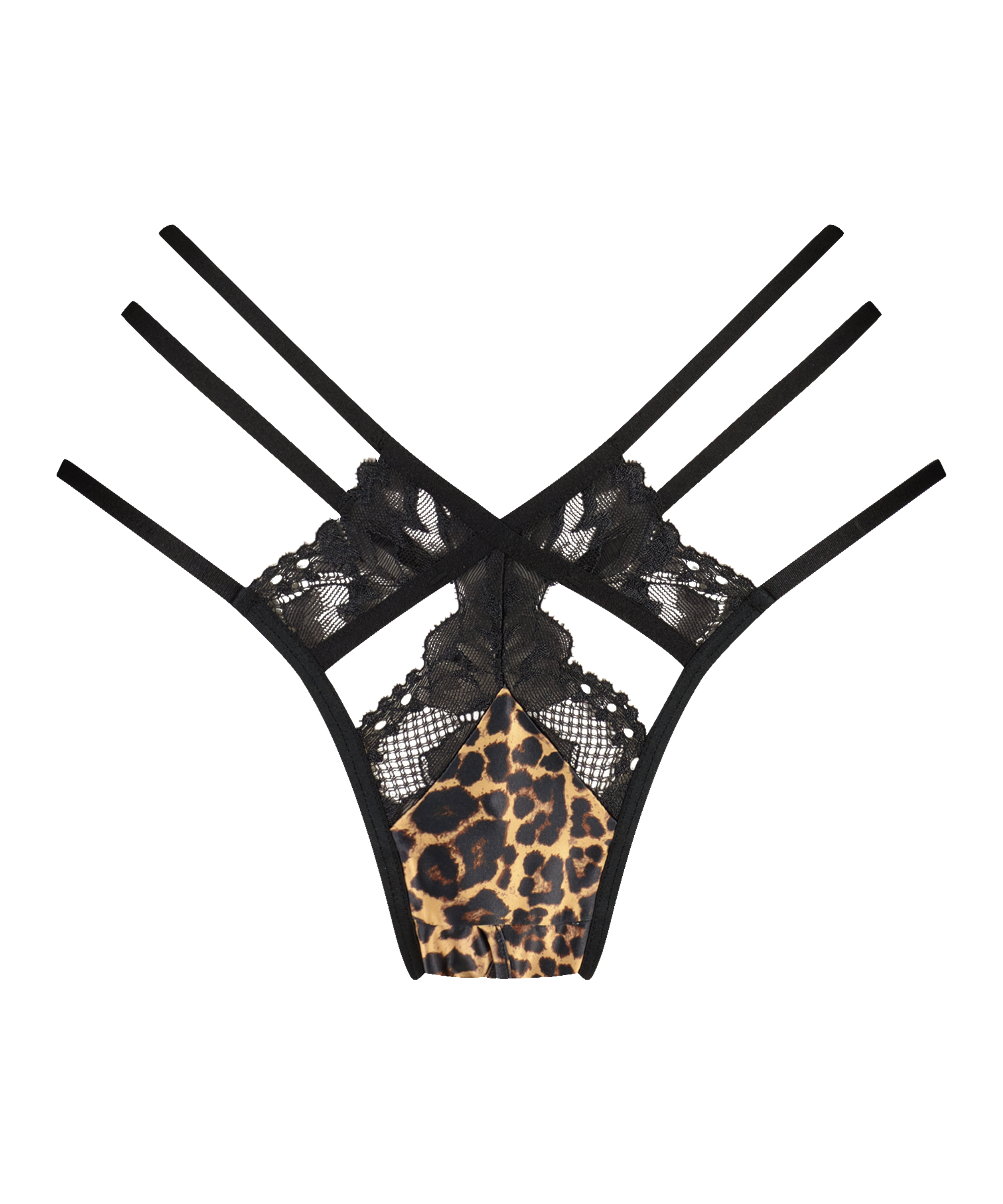 Wysoko wycięte brazyliany z odkrytym kroczem Ellie, Czarny, main