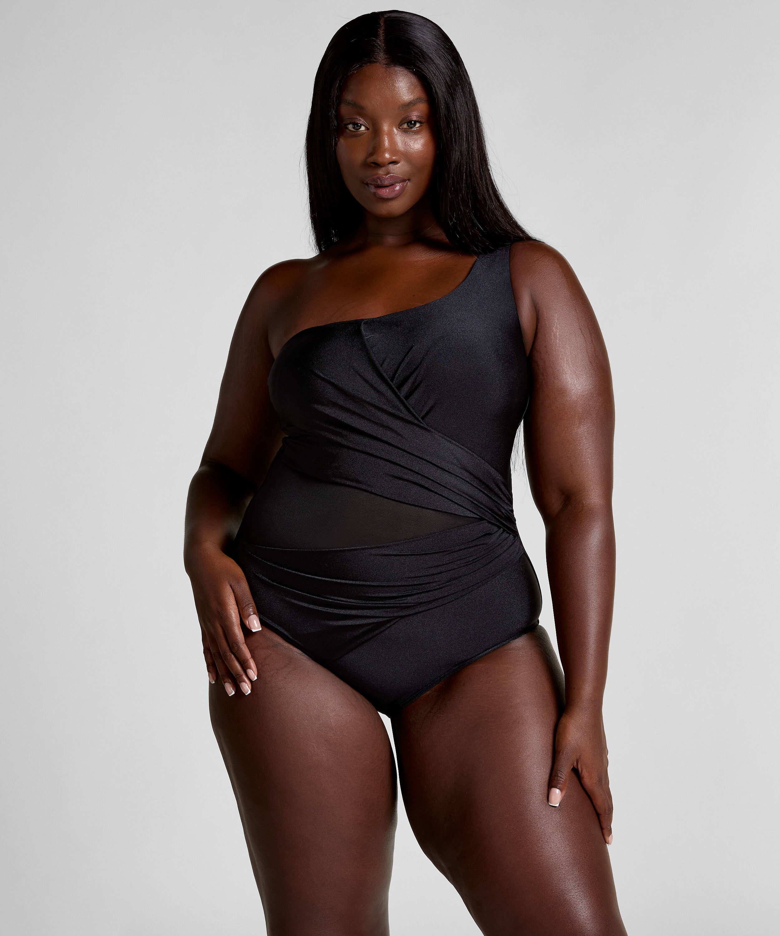 Kostium kąpielowy Shaping Shell Mesh, Czarny