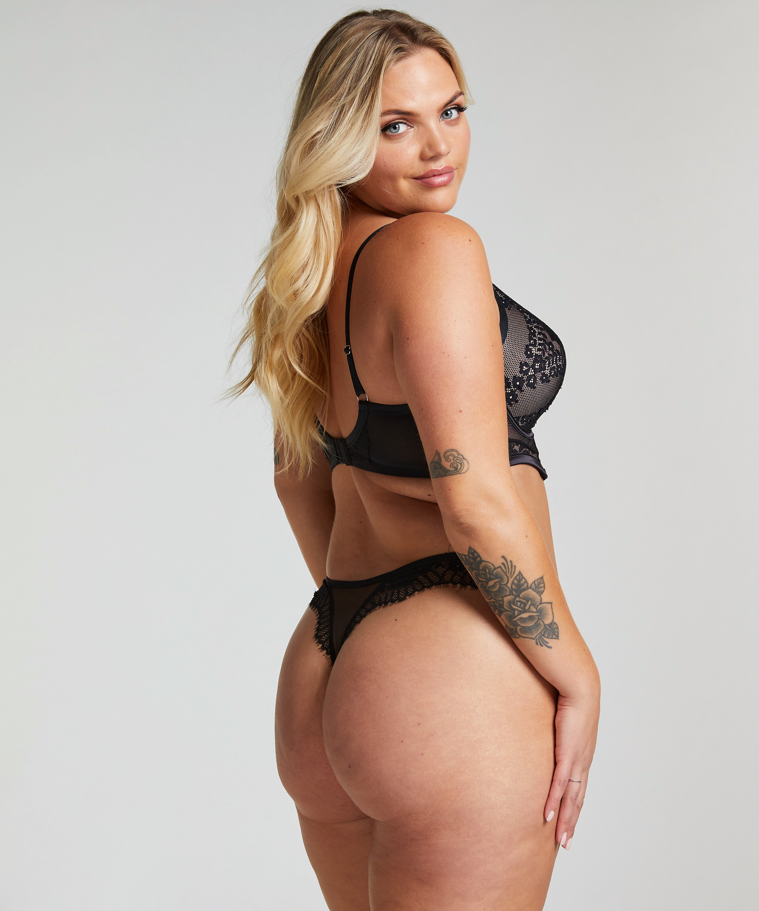 Usztywniany długoszczelny biustonosz push-up z fiszbinami Daphne, Czarny, main