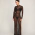 Halka Allover Lace, Czarny