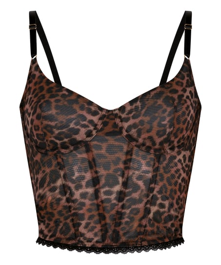 Biustonosz Ella Z Fiszbinami Bez Wkładek, Brązowy