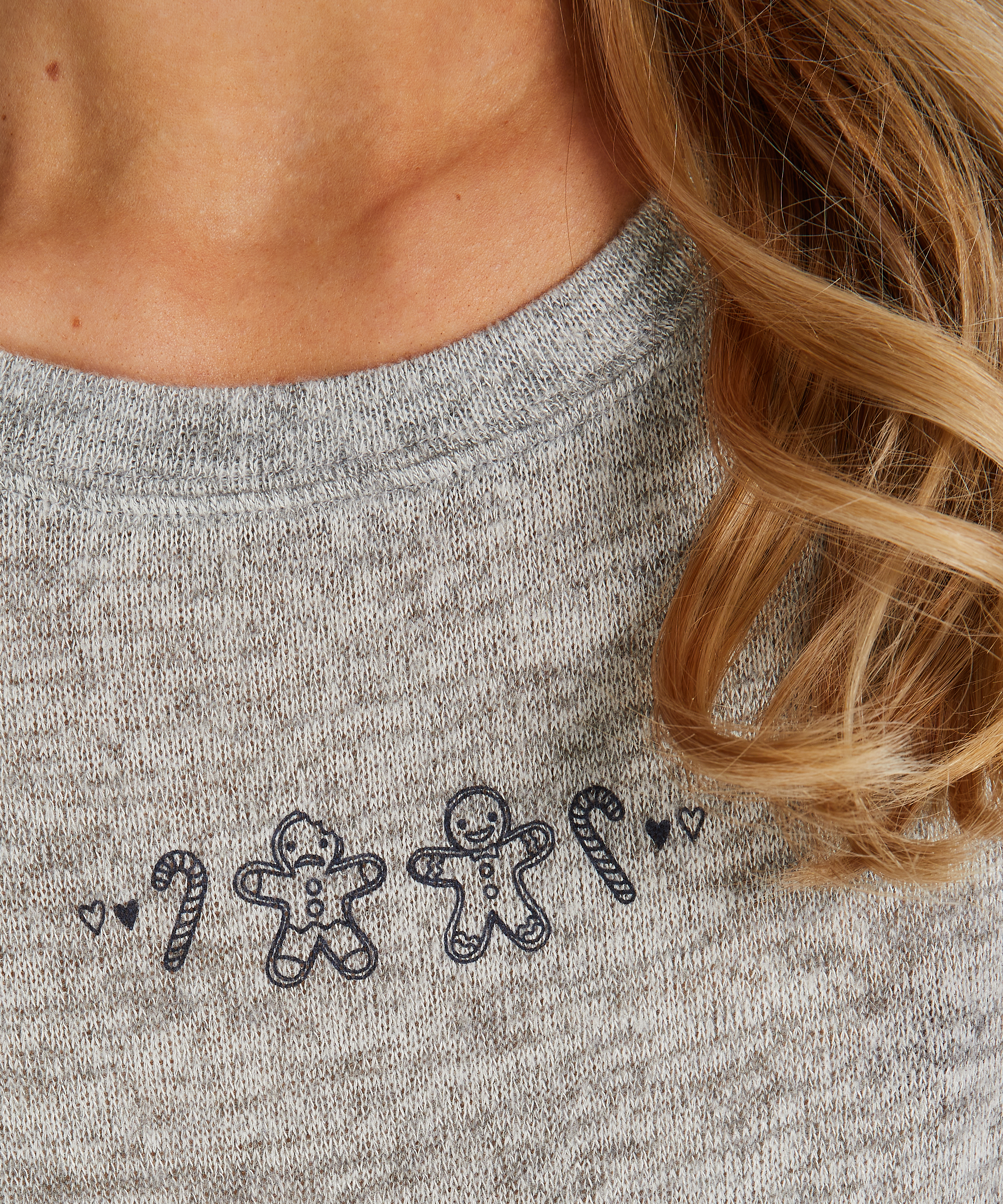 Long jersey pyjama set Gift Set, Szary, main