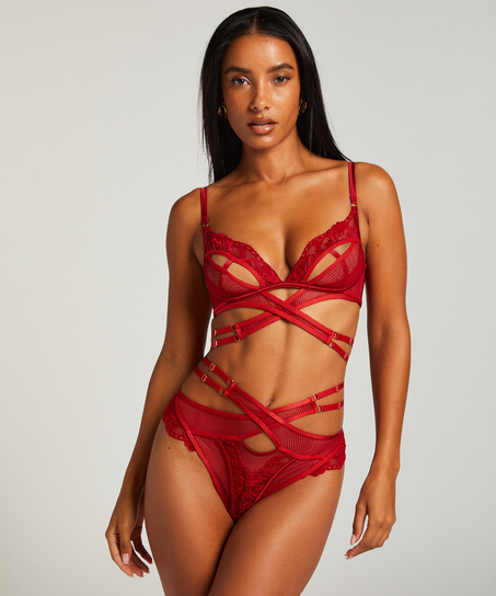 Wysoko wycięte stringi Pleasure, Czerwony