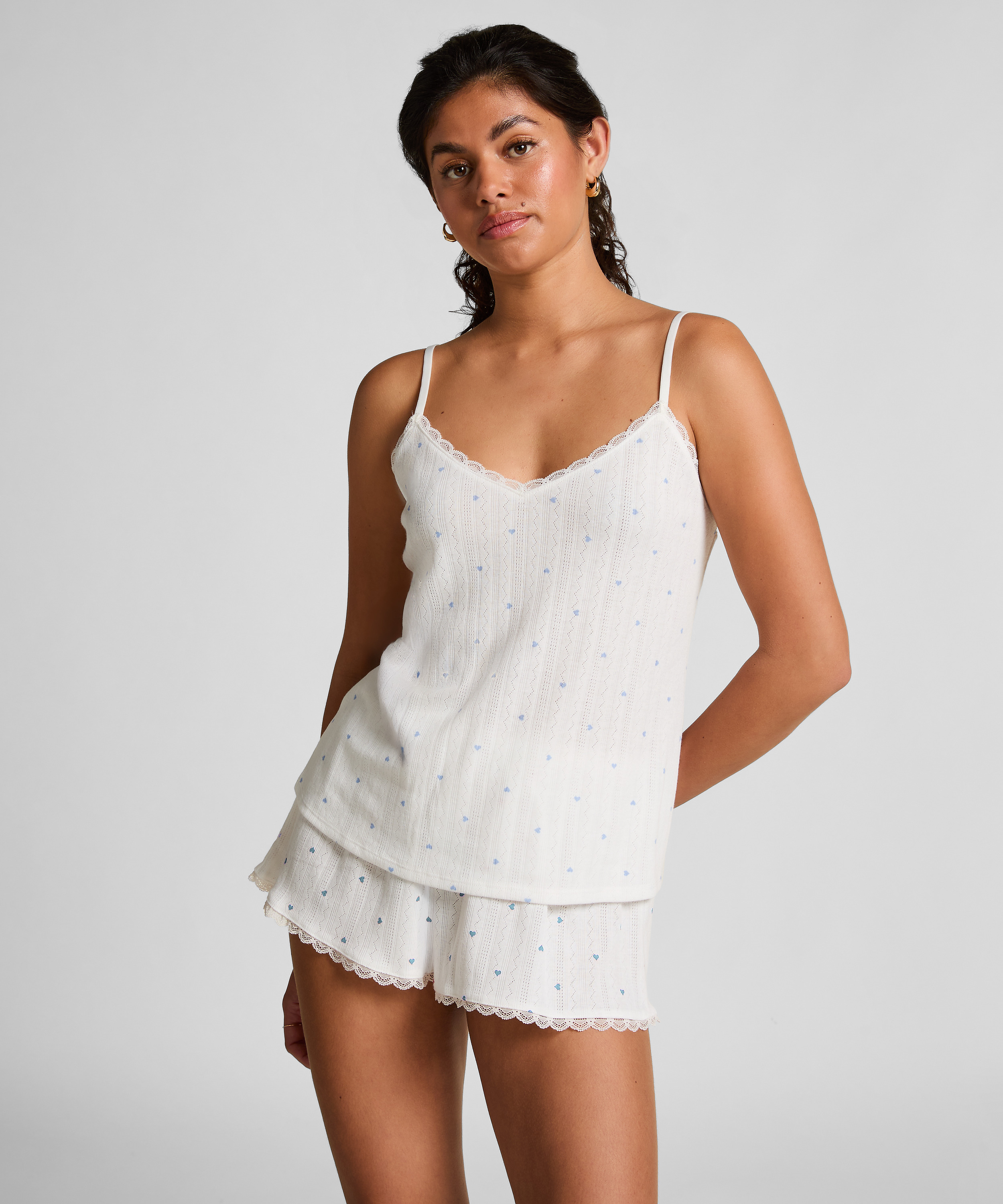 Cami lace top, Niebieski, main