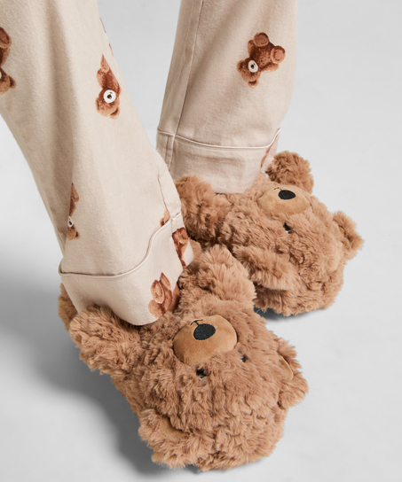Kapcie Teddy Bear, Beżowy