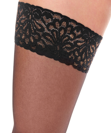 Pończochy samonośne Lexi 30 Denier, Brązowy