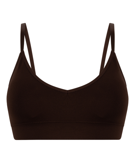 Tr&oacute;jkątny biustonosz bralette Dide, Brązowy