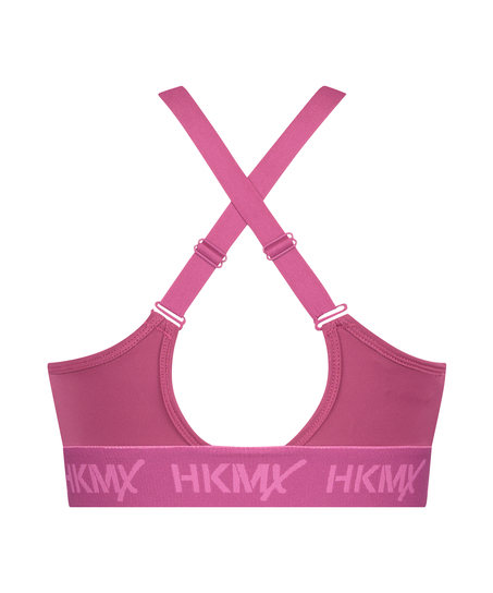 Biustonosz sportowy HKMX The Crop Logo Level 1, R&oacute;żowy