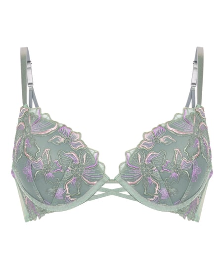 Usztywniany biustonosz z fiszbinami Lauren, Zielony