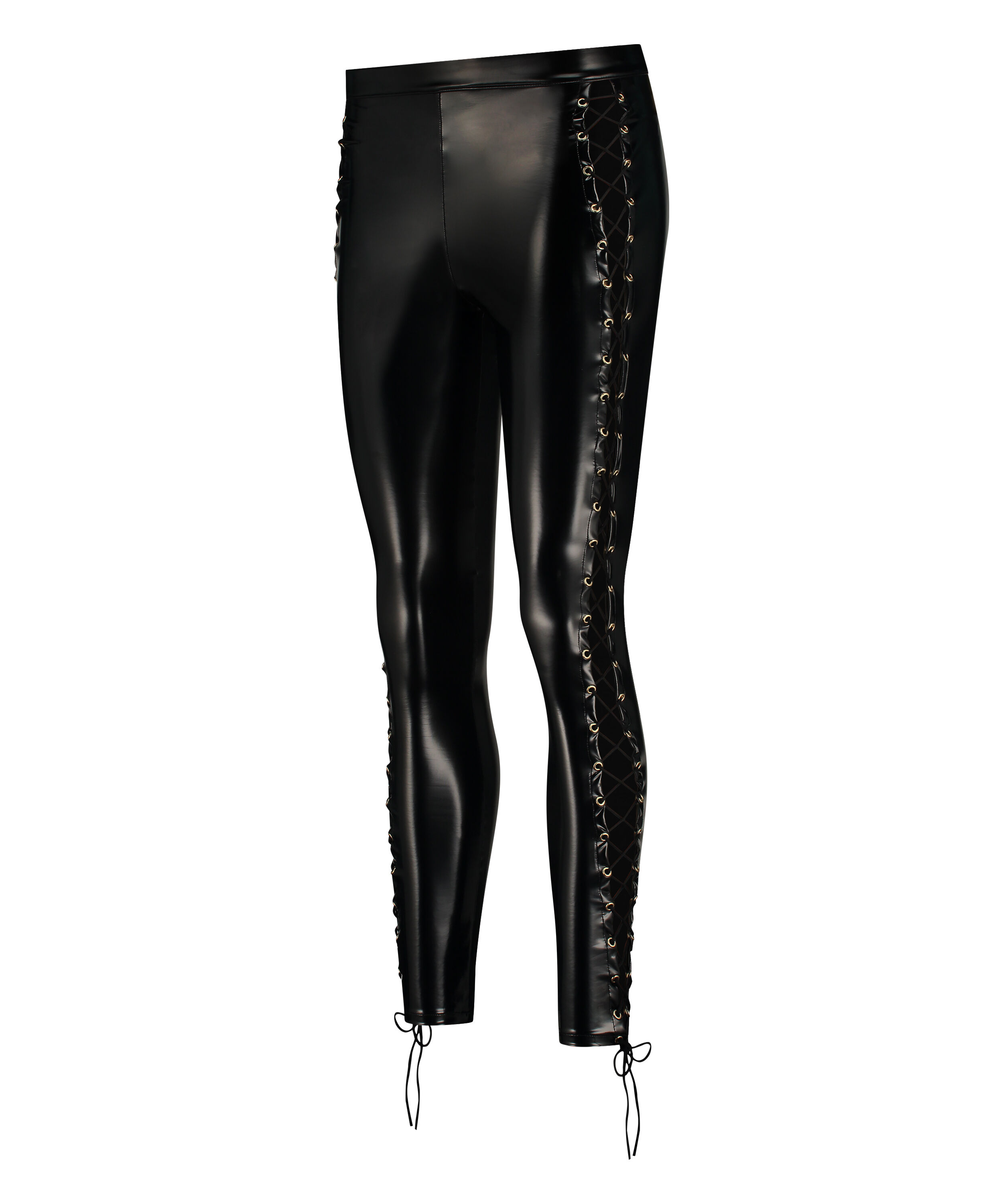 Legginsy ze sznurowaniem, Czarny