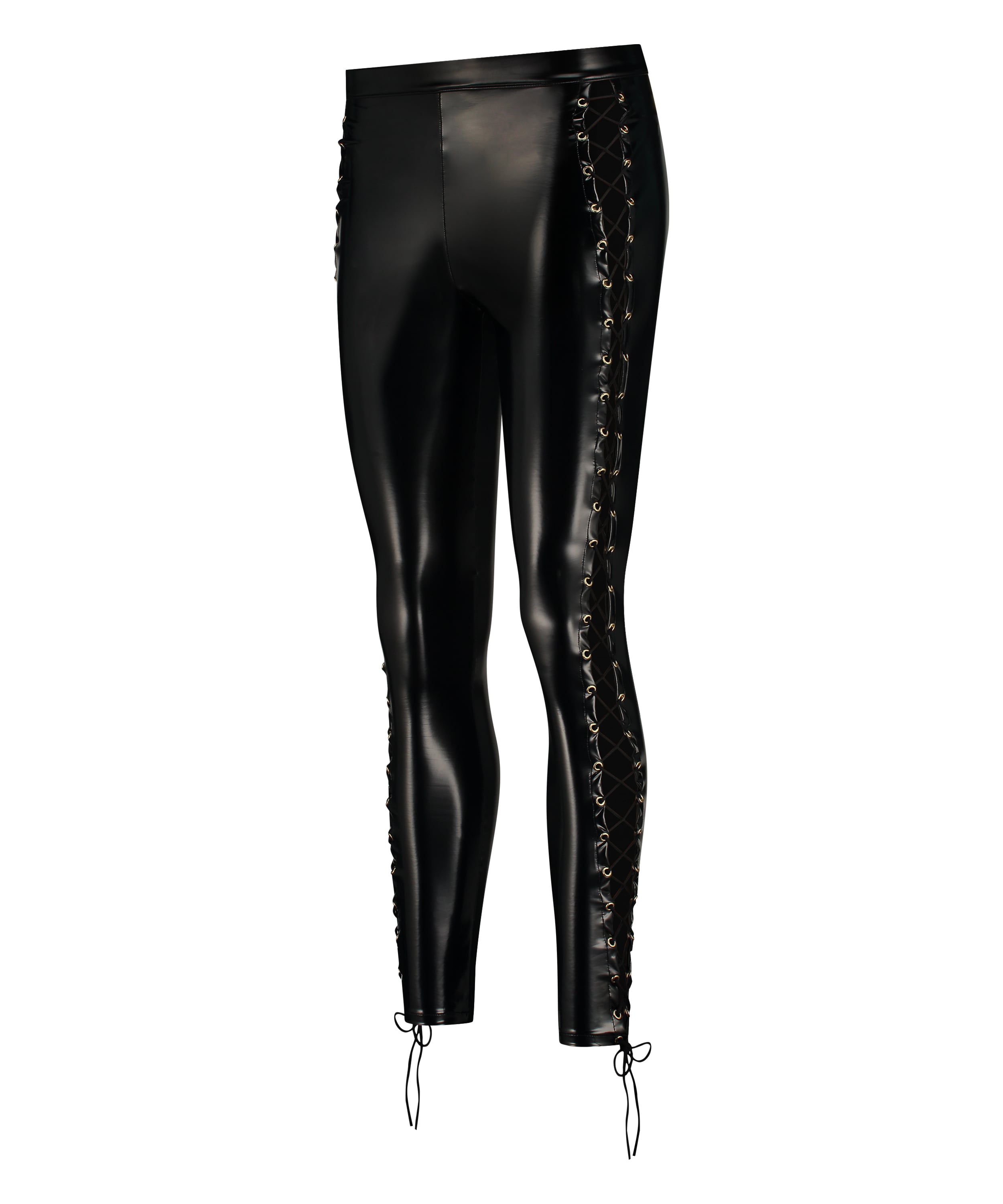 Legginsy ze sznurowaniem, Czarny, main