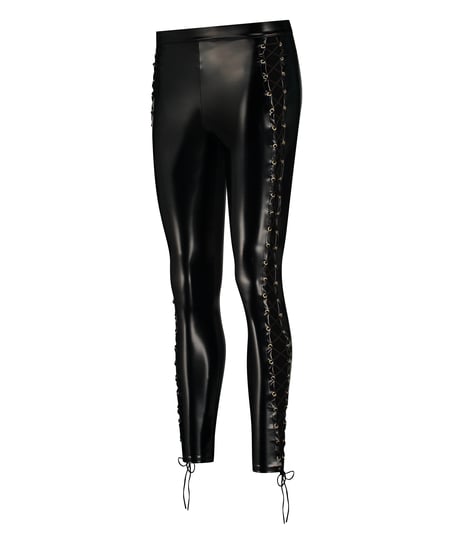 Legginsy ze sznurowaniem, Czarny