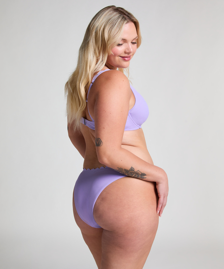 Scallop biustonosz bikini bez wkładek z fiszbinami, Fioletowy