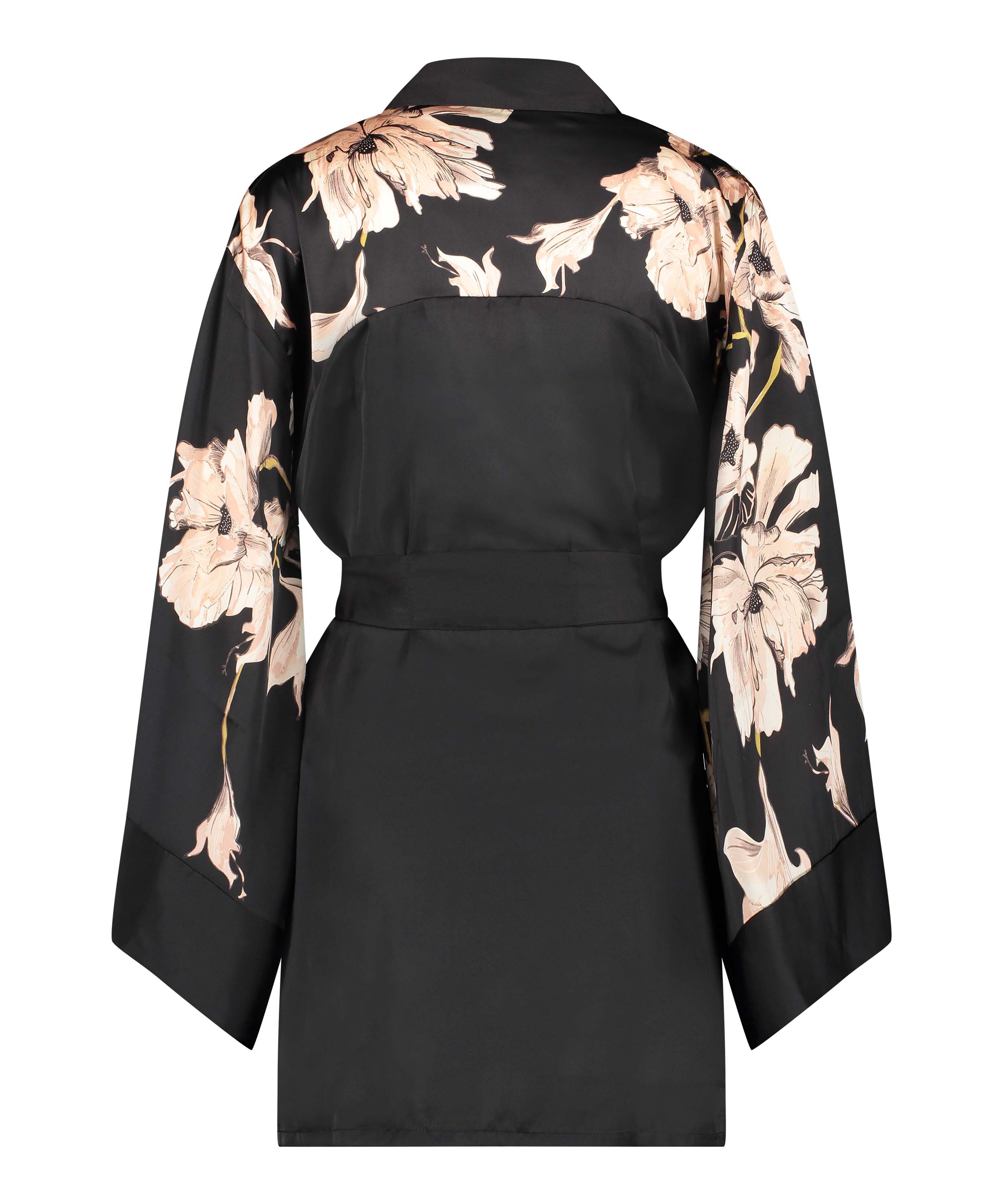 Kimono satynowe Bloom, Czarny, main