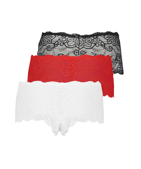 3 pary bokserek Rosie, Czerwony