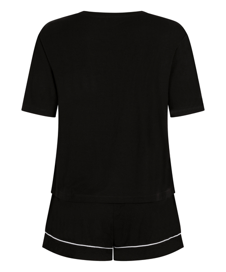 Komplet Piżamy Jersey Essential, Czarny