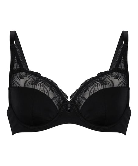 Nieusztywniany biustonosz z fiszbinami Lily, Czarny