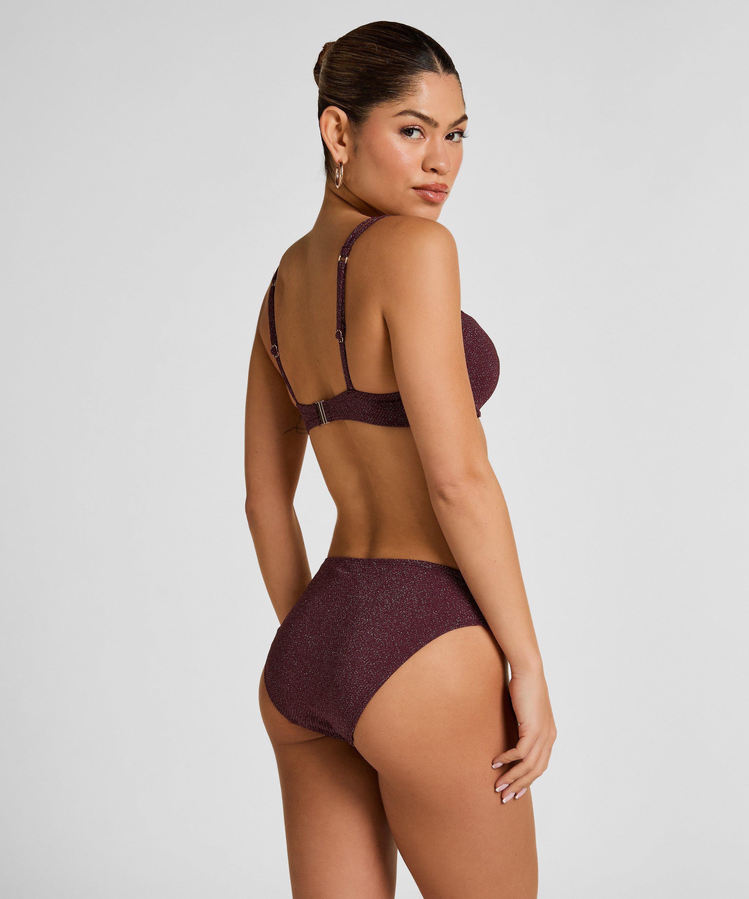 Biustonosz Bikini Panama z Fiszbinami i Wkładkami, Fioletowy, main