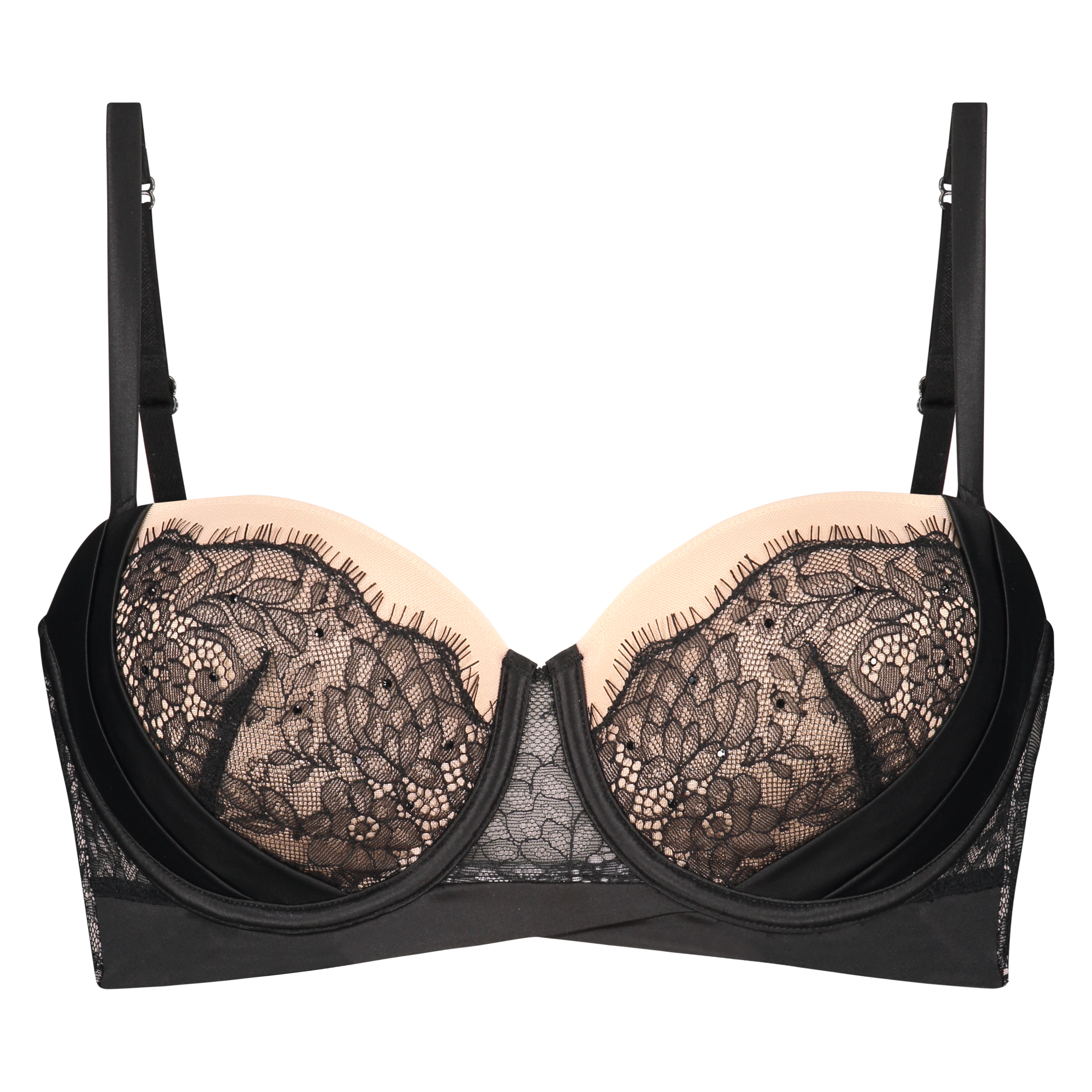 Elsa Padded Strapless Underwired Bra, Czarny, main