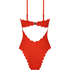 Kostium kąpielowy Bandeau Scallop, Czerwony
