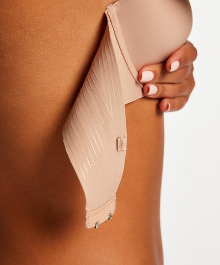 Usztywniany biustonosz z fiszbinami Jane bez ramiączek, Beżowy