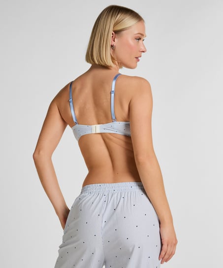 Biustonosz usztywniany z fiszbinami Plunge, Niebieski