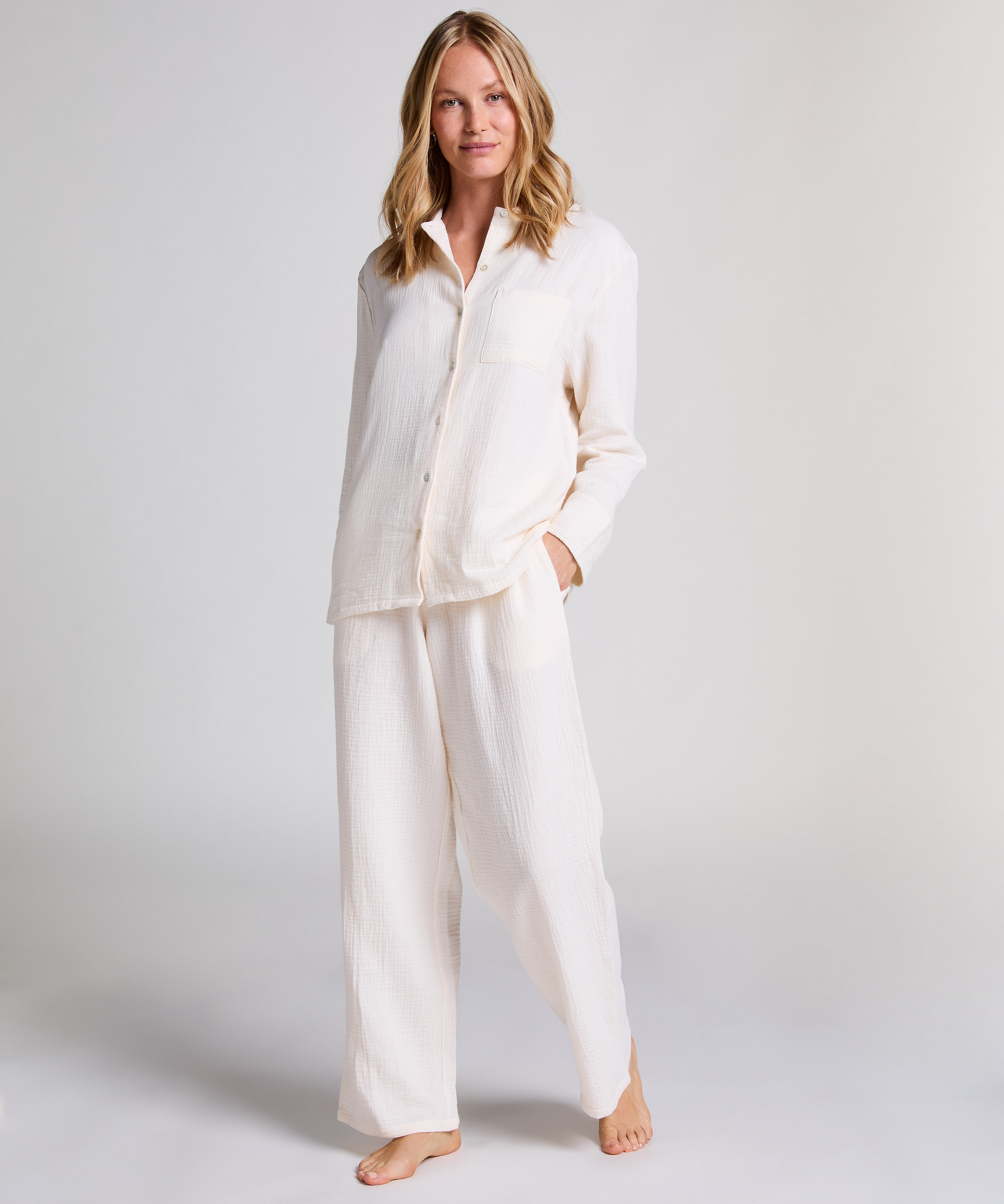 Muślinowa narzutka, Biały, main