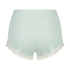 Prążkowane szorty z koronką, Zielony