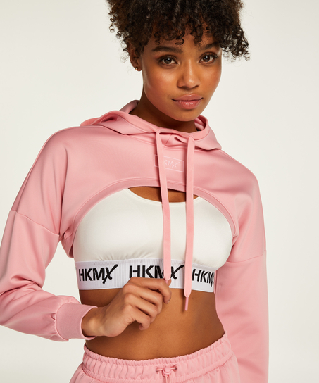 Kr&oacute;tka bluza z kapturem HKMX, R&oacute;żowy