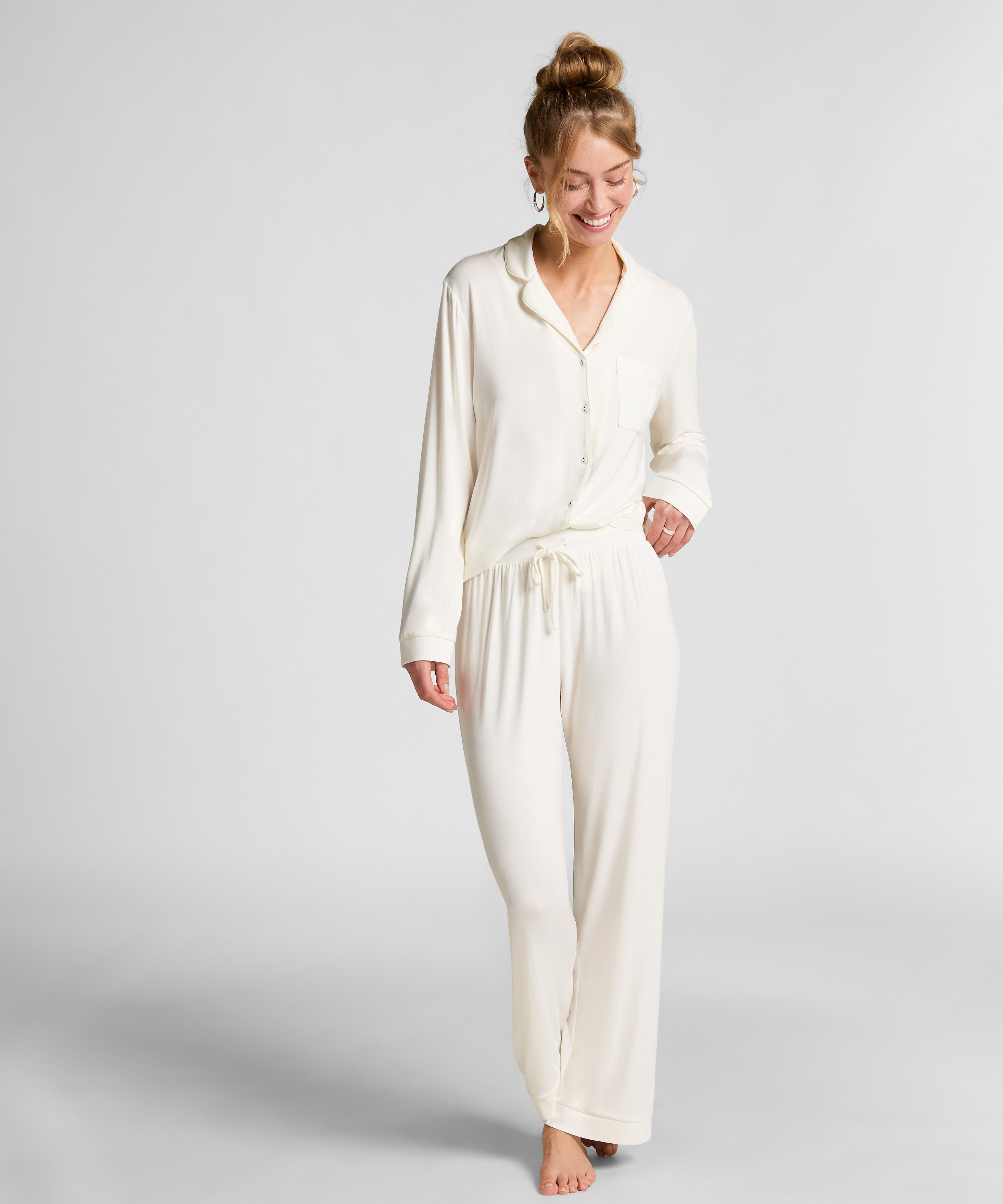 Spodnie Essential z dżerseju, Biały, main