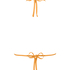 Trójkątna góra od bikini Scallop Lurex, Pomarańczowy