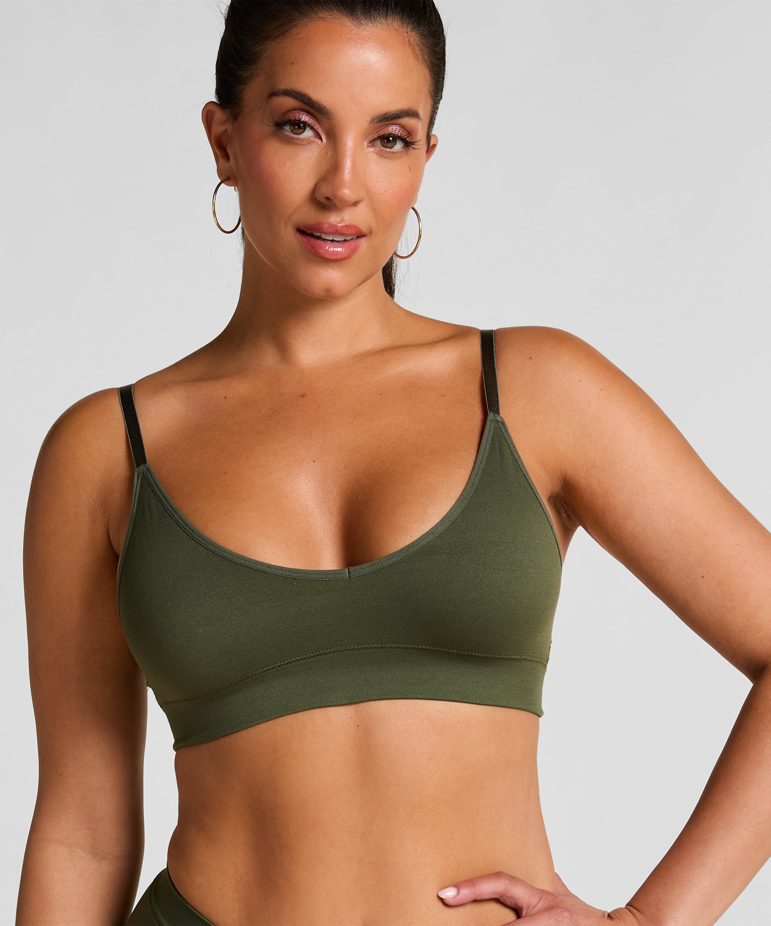 Tr&oacute;jkątny biustonosz bralette Dide, Zielony, main