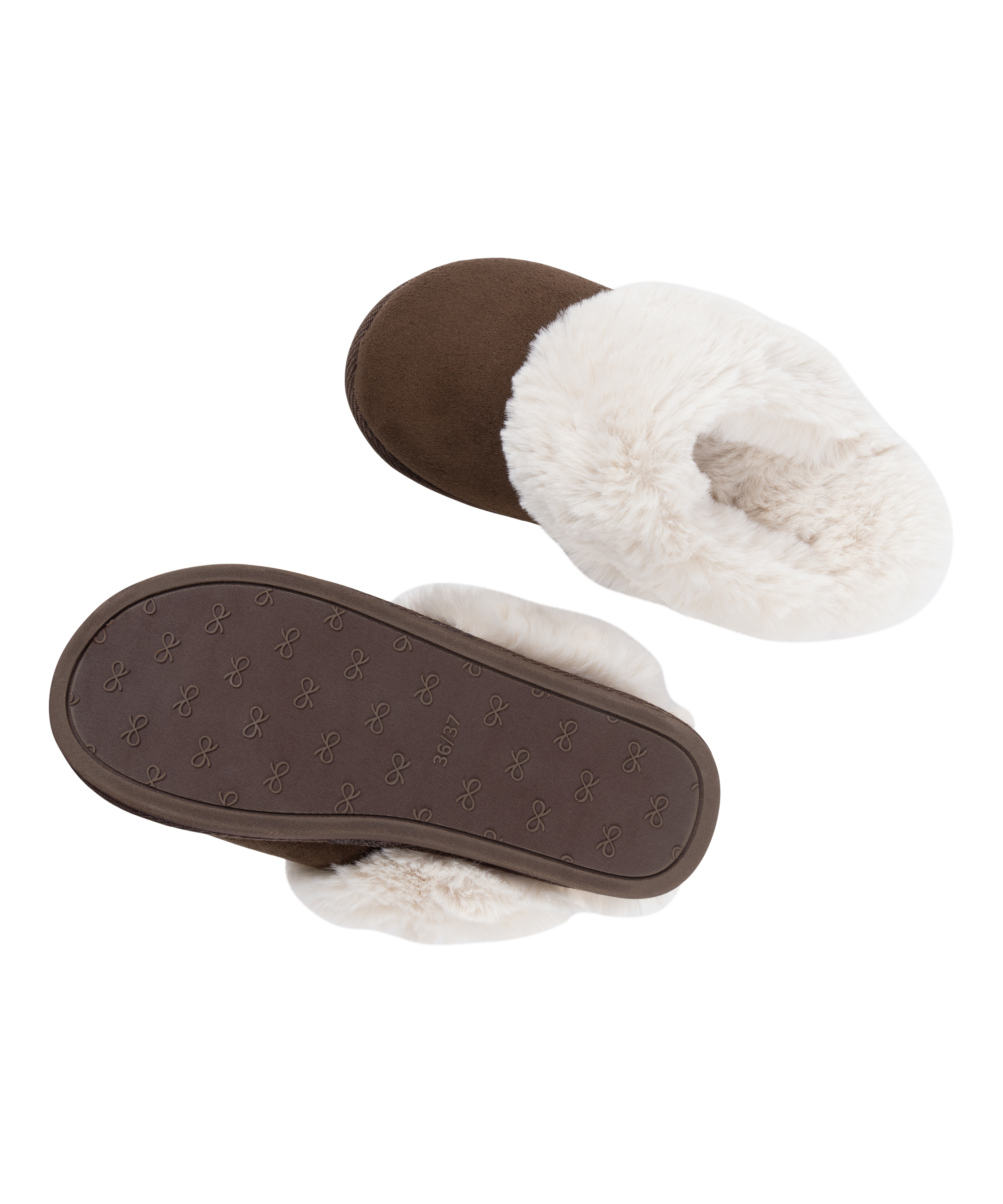 Klapki ze sztucznego futra Betty, Brązowy, main