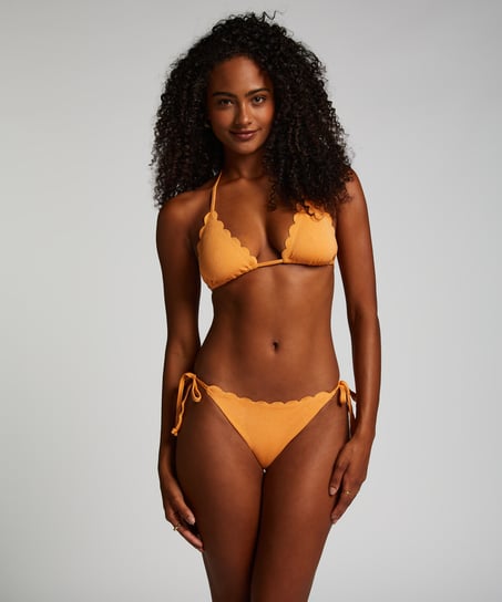 Tr&oacute;jkątna g&oacute;ra od bikini Scallop Lurex, Pomarańczowy