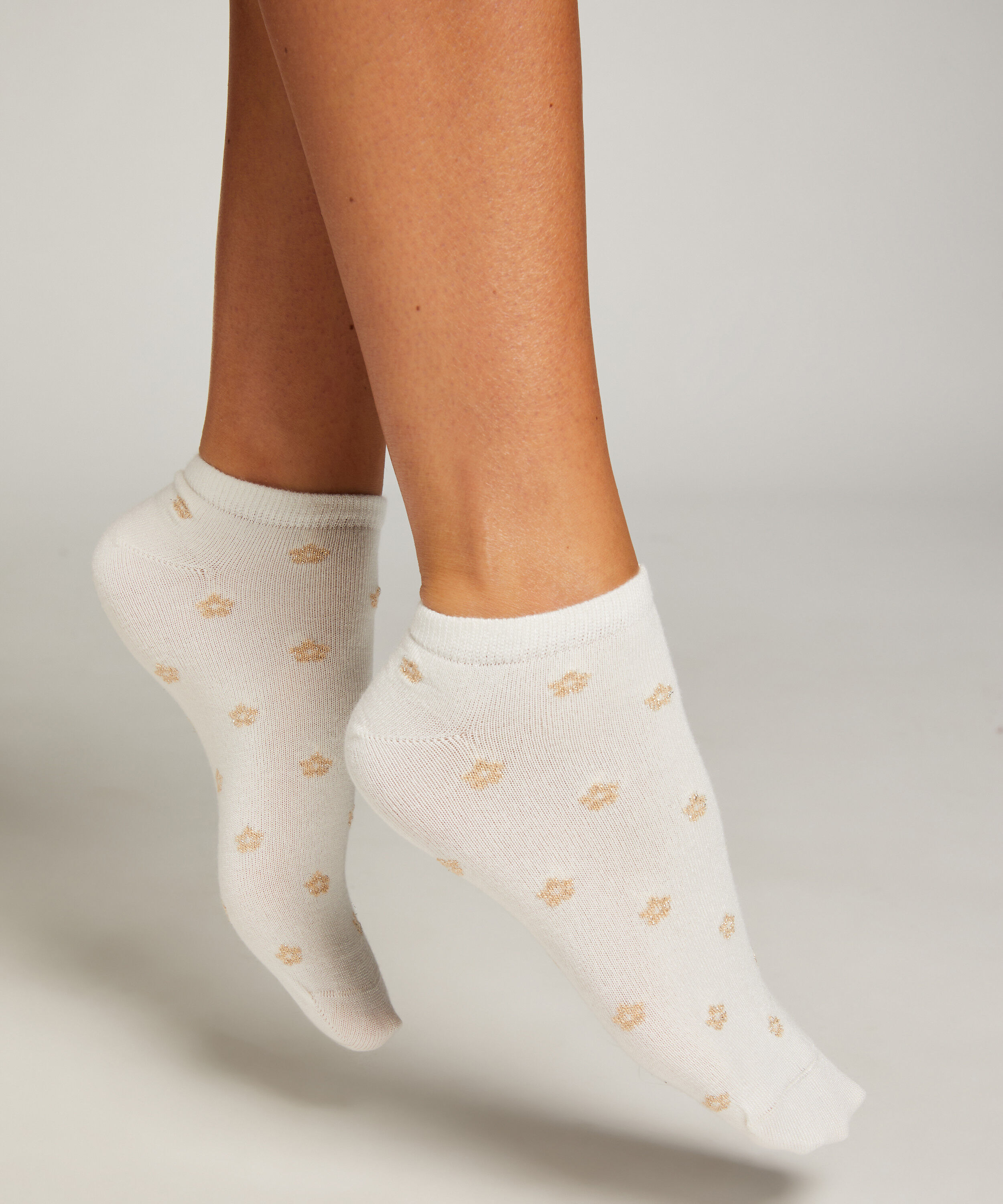 2 Pairs Lurex Socks, Biały