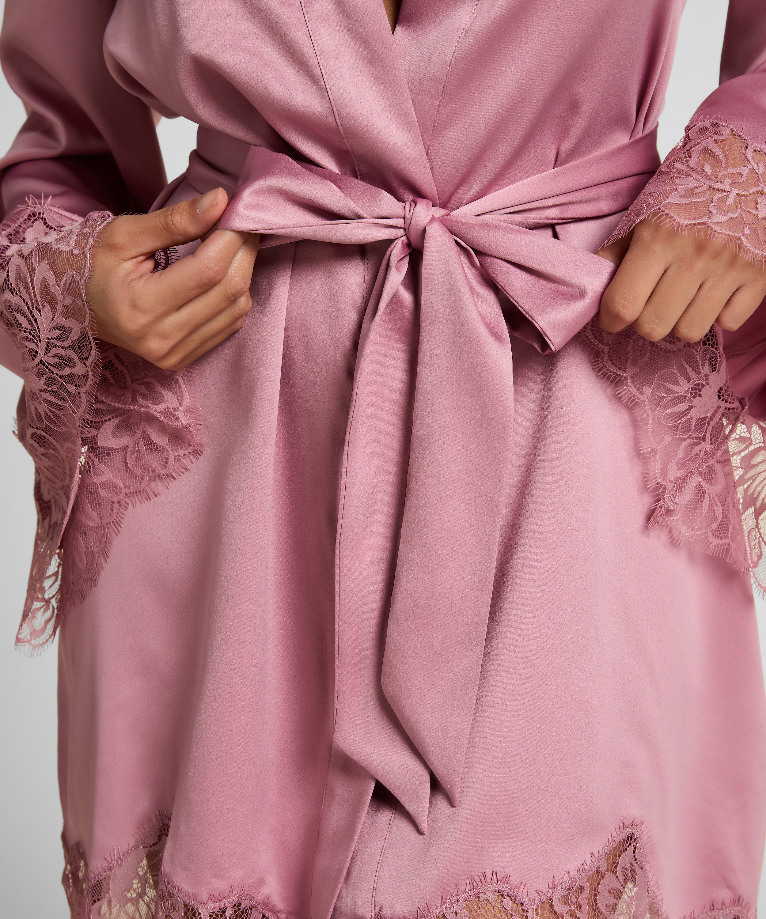 Satynowe kimono Valerie, R&oacute;żowy, main