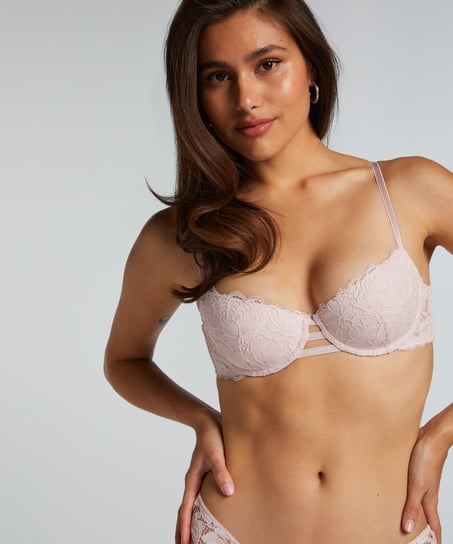 Biustonosz usztywniany z fiszbinami Andrea, Różowy