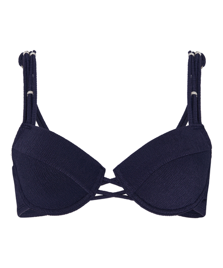 Biustonosz Bikini z Fiszbinami i Wkładkami Sorrento, Niebieski