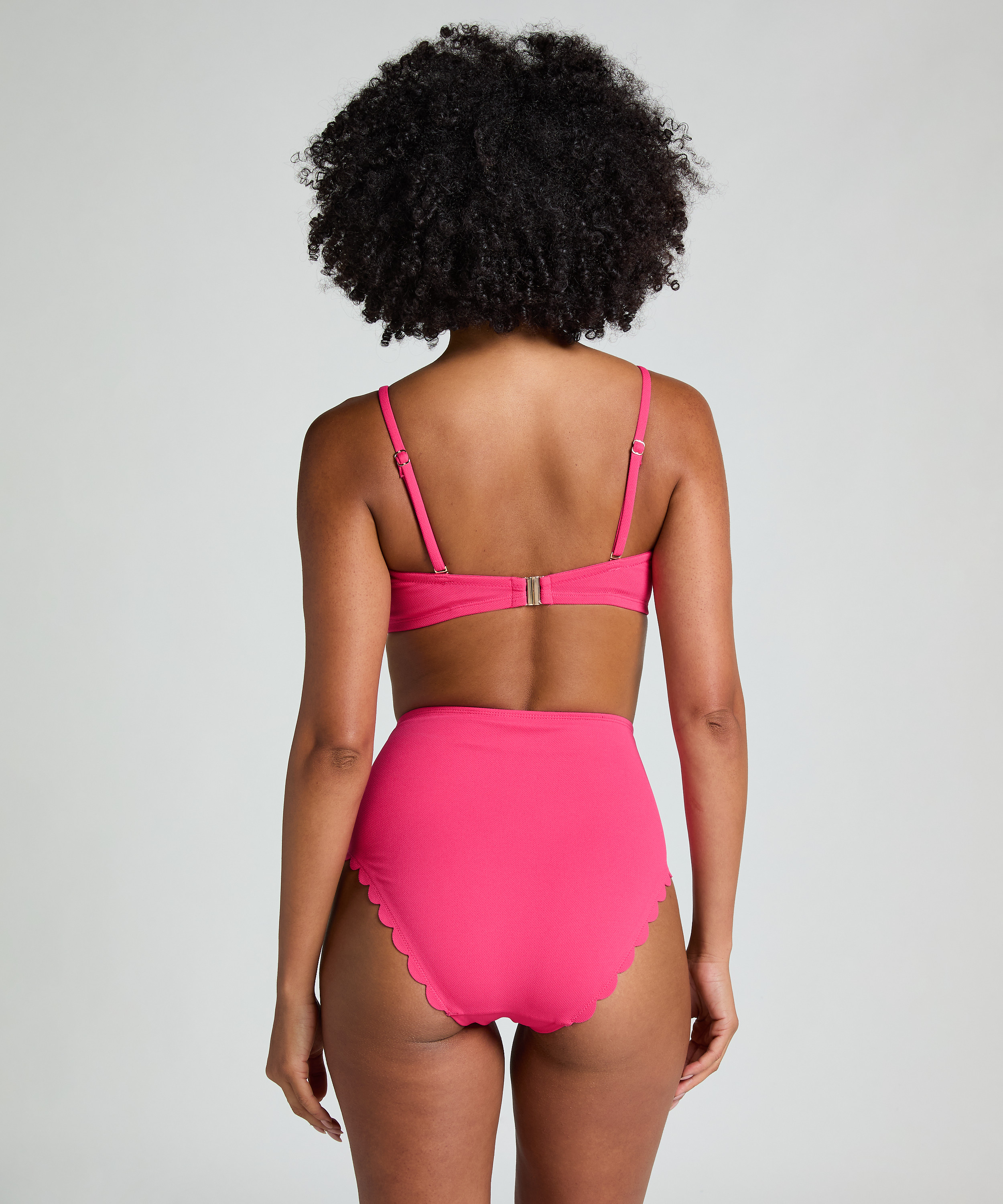 Majtki od bikini Rio w muszelkę z wysokim stanem, R&oacute;żowy, main