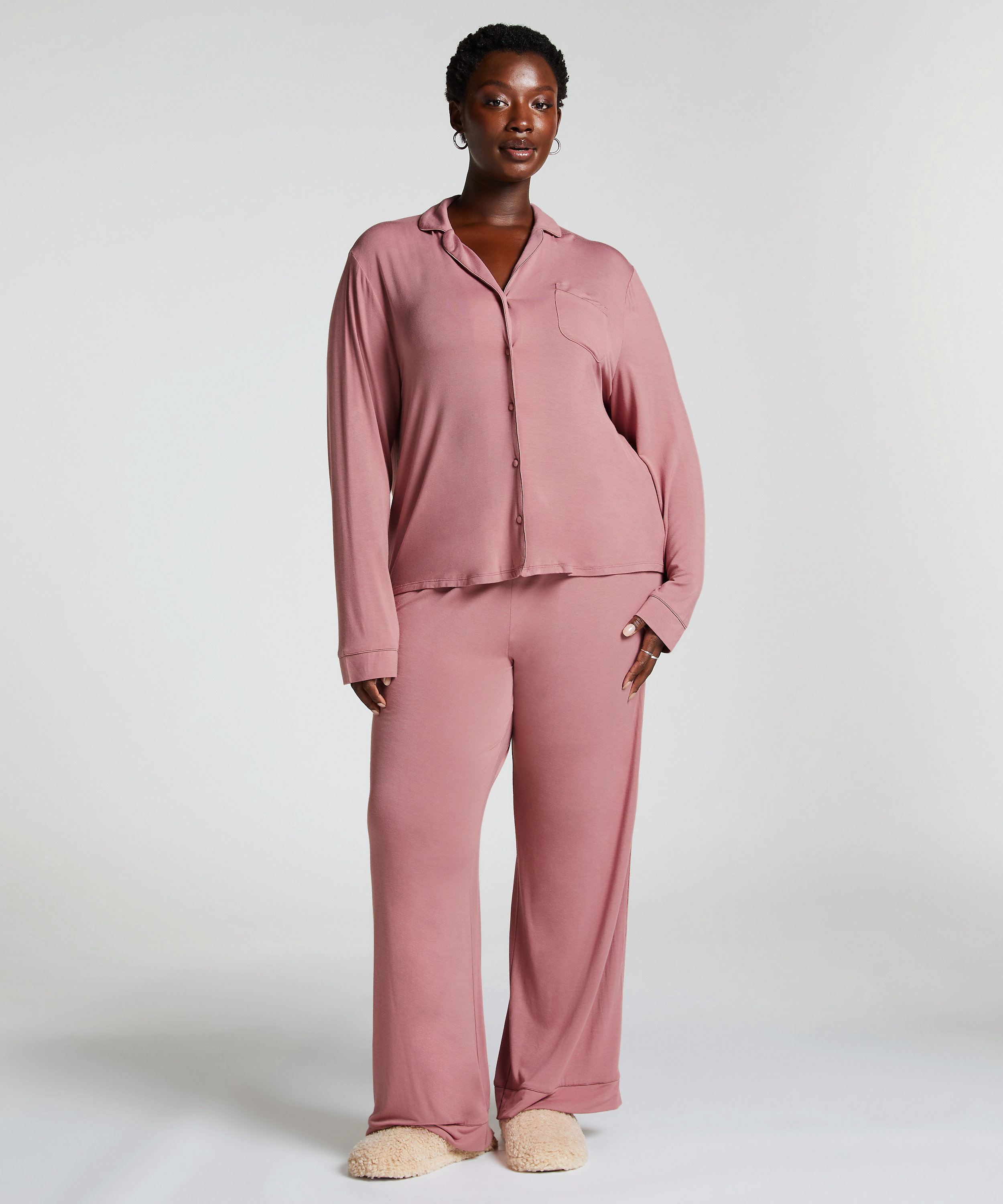 Narzutka Essential z dżerseju z długim rękawem, Różowy, main